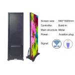 Shopping Mall Digital Information Sign Moveable LED Poster Screen Metal Frame for sale