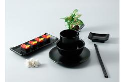 China OEM ODM Matt Black Melamine japanese sushi dinnerware sets supplier