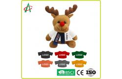 China CPSC 20cm High Red Nose Reindeer Stuffed Animal With T Shirt And Scarf supplier
