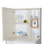 Particle Board Bedroom Makeup Vanity Set White With Mirror / Hidden Cabinet
