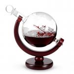 Borosilicate Etched Glass Decanter , Globe Whiskey Decanter With Wine Glass Cup Gift Set for sale
