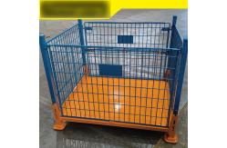 China 2-4 Layers and Blue Wire Mesh Pallet Cage with Move Structure supplier