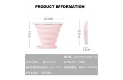 China 270ml Portable Ultra Thin Flexible Silicone Folding Cup supplier
