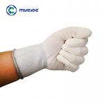 High Density White Polyester Cleanroom Gloves Carbon Fiber ESD Gloves Industrial Good Quality for sale