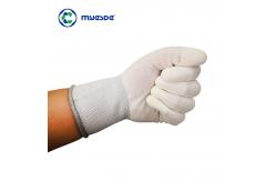 China High Density White Polyester Cleanroom Gloves Carbon Fiber ESD Gloves Industrial Good Quality supplier