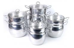 China 4pcs Die Casting Aluminum 28cm Shallow Pot All Clad Saucepan supplier