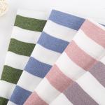 Lycra Cotton Striped Material Fabric 180cm Stretch Combing Glossy Surface