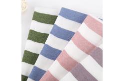 China Lycra Cotton Striped Material Fabric 180cm Stretch Combing Glossy Surface supplier