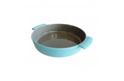 China Restaurant Dinnerware Serving 10inch Cheap Bulk White Melamine Deep Plate Casserole With Handle supplier