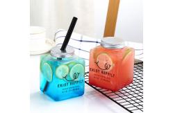 China ISO14001 500ml Square Plastic Beverage Bottles Bubble Tea And Soda supplier