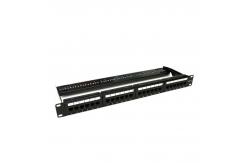 China Straight 1U RJ45 Network Patch Panel 24 Port Cat6 Rack Mount supplier
