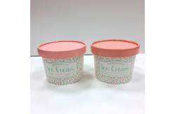 China Printed Paper Ice Cream Cups 16 Oz Customized With Lids Food Grade Paperboard supplier