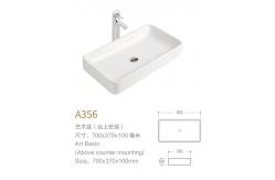 China Narrow Bathroom Sink 24 Inch 700mm Countertop Basin Large Outdoor Vessel supplier