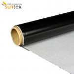 Single Side Silicone Coated Fiberglass Cloth Black Silicone Fabric for sale