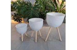 China Hand Carved Finishing Reinforced Clay Planter In Fiber Clay Customizable Design supplier