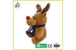 China CPSC 20cm High Red Nose Reindeer Stuffed Animal With T Shirt And Scarf supplier