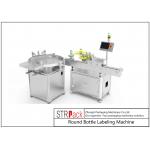 Cosmetics Round Bottle Labeling Machine Wrap Around Visual Camera Detection