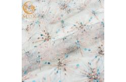 China Tulle Embroidery Sequin Lace Fabric Sparkly 20% Polyester For Women Dresses supplier