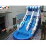 Outdoor Inflatable Water Slides With Slide Pool , Inflatable Sport Games for sale