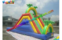 China Customized Palm Tree Inflatable Water Slide Pool , Swimming Pool Slide With PVC supplier