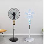 16 Inch AC DC Rechargeable Solar Fan Wireless Powered With Battery Remote Control for sale