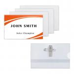 3.5*2.15'' Security ID Card Holders With Clip  PVC Name Badge Holder Waterproof for sale