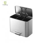 11.5L*3 Stainless Steel Soft Close Square Pedal Trash Bin for Office Waste Bin Recycle Trash Can OEM Accepted for sale