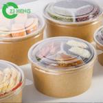 Mini Eco - Friendly Kraft Paper Bowls Disposable Heat Resistant For Hot Food for sale
