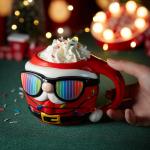 Ergonomic Handle Ceramic Handmade Mugs For Coffee Tea Cereal Home Christmas Color Changing Mug for sale