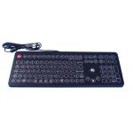 USB desk top  membrane industrial keyboard with trackball 16mm ,108 key for sale