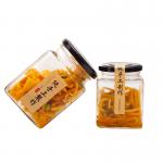 Food Storage Square Glass Jars , Portable 4 Inches Wide Mouth Glass Jars for sale