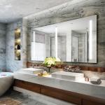 Smart Vanity Bathroom Mirror With Defogger And Hotel Light For Wall Mounted Led Mirror for sale