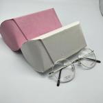 Pink PE PU Leather Durbable Portable Glasses Metal Eyeglass Case Sunglasses Storage Box for sale