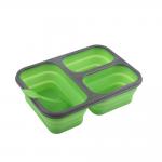3 Compartment Lunch Containers 350mL 650mL Silicone Foldable Lunch Box