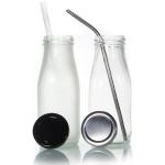 OEM Kombucha Glass Milk Bottles Glass Juice Containers With Lids for sale