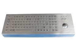 China Movable 0.45mm flat keys Industrial Metal Keyboard with 800DPI optical trackball supplier