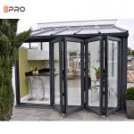 Water Resistance Double Glass Aluminum Folding Doors Thermal Break System Aluminium Folding Windows for sale