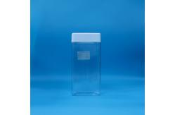 China Easy Open Transparent Food PET square Plastic Candy cookies Jar White Plastic Lid supplier