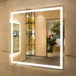 Custom Decorative Wall LED Touch Sensor Bathroom Magnifying Vanity Mirror With Light for sale