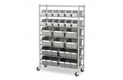 China Dust Proof 7 Tier NSF Approved Industrial Wire Shelving With Storage Bin supplier