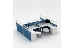 China 4 Staff Office Workstation Desks Customized ODM Wooden Computer Workstation supplier