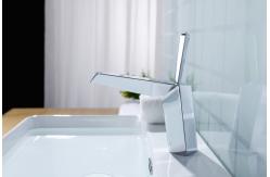 China Brushed Bathroom Basin Faucets Countertop Hot And Cold Tap Mixer supplier