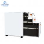 Office Three Drawers Lockable Metal Filing Cabinet With 4 Casters