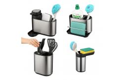 China Sustainable Steel Kitchen Sink Caddy Organizer With Knife Block And Holder supplier