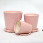 Glossy Glazed Decorative Flower Ceramic Pots Easy Cleaning