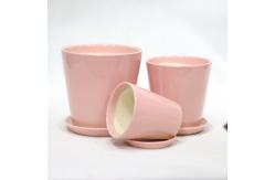 China Glossy Glazed Decorative Flower Ceramic Pots Easy Cleaning supplier