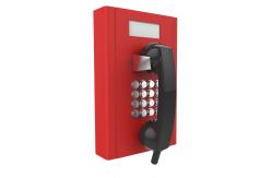 China Customized Grey Or Red Heavy Duty Analog / SIP Phone With LCD Display supplier