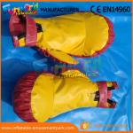 Giant Inflatable Sports Games Yellow Inflatable Gloves For Boxing Fighting Games for sale
