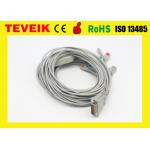 Ten Leads ECG Cable With Snap / ECG Monitor Leads For Schiller EKG Machine , DB 15pin for sale