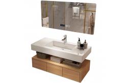 China 120cm-180cm Solid Wood Bathroom Vanity Artificial Stone Wash Basin Cabinet Set supplier